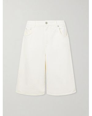 Twp Mid-Rise Wide-Leg Denim Shorts - White