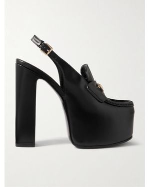 Gucci Horsebit Platform Slingback Loafers - Black