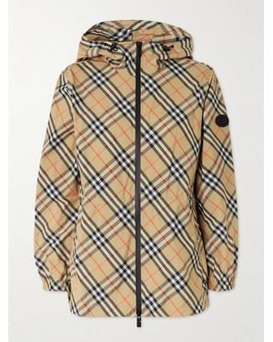 Burberry Checked Hooded Shell Jacket - Metallic