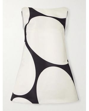 Dries Van Noten Polka-Dot Duchesse-Satin Mini Dress - Natural