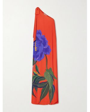 Borgo De Nor Lani Floral-Print Satin-Crepe Maxi Dress - Red