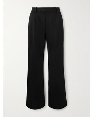 Victoria Beckham Cropped Crepe Flared Trousers - Black