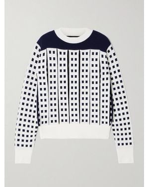 JW Anderson Cutout Jacquard-Knit Jumper - Blue