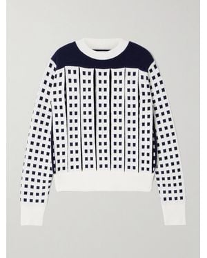 JW Anderson Pullover Aus Jacquard-Strick Mit Cut-Outs - Blau