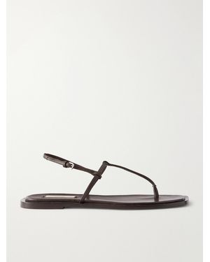 TOTEME T-Strap Leather Flats - Natural