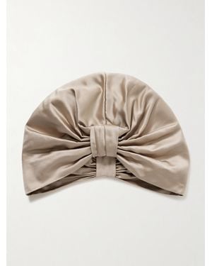 Jennifer Behr Sasha Gathered Duchesse-Satin Hair Wrap - Natur