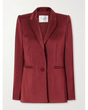 Galvan London Sculpted Satin Blazer - Red