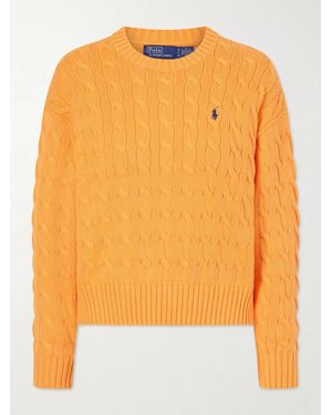 Polo Ralph Lauren Cotton Cable-Knit Sweater - Orange