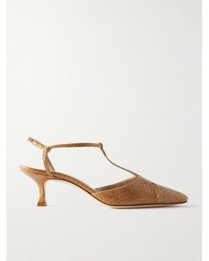 Manolo Blahnik Turgimod 50 Pumps Aus Elapheleder - Braun