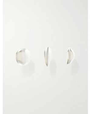Camille Surault Mini Grigri Set Of Three Sterling Earrings - Natural
