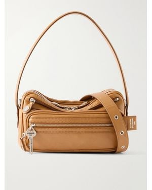 Acne Studios Camero Party Logo-Embossed Leather Shoulder Bag - Natural
