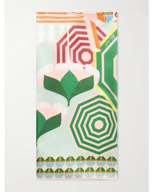 Christiano Marchelli Alessandra Printed Silk-Twill Scarf - Green