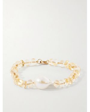 Loren Stewart Sunsalt Baroque 14-Karat, Citrine And Pearl Beaded Bracelet - Natural