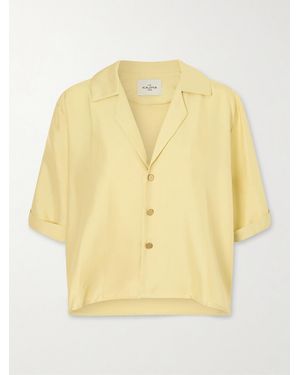 LeKasha Abnus Cropped Silk Shirt - Yellow
