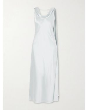 Acne Studios Scarf-Detailed Draped Silk-Satin Midi Dress - White