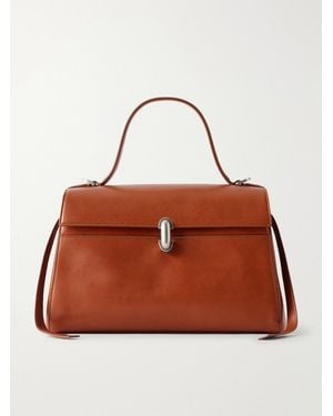 SAVETTE Soft Symmetry Leather Top Handle Bag - Brown