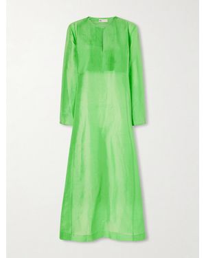 Tory Burch Linen And Silk-Blend Kaftan - Green
