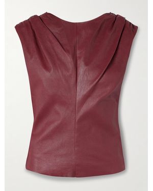 Stouls Dolores Tanktop Aus Leder Mit Raffungen - Rot