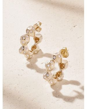 Marlo Laz La Roca 14-Karat Diamond Hoop Earrings - Natural