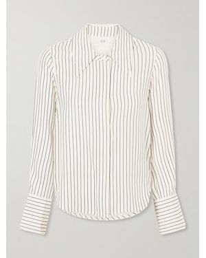 Co. Hemd Aus Gestreiftem Seidensatin - Weiß