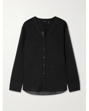 Theory Bluse Aus Einer Wollmischung - Schwarz