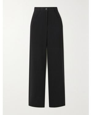 Matteau Net Sustain Wool-Blend Crepe Straight-Leg Pants - Black