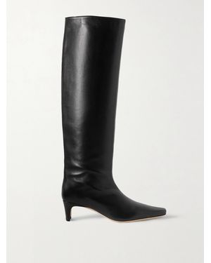 STAUD Wally Leather Knee Boots - Black
