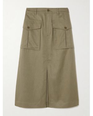 Ulla Johnson Veria Twill Midi Skirt - Green
