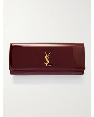 Saint Laurent Kate Patent-Leather Clutch - Red