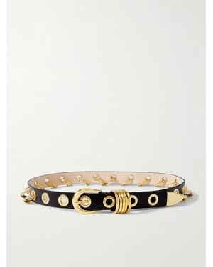 DEHANCHE Revenge Embellished Leather Belt - Natural