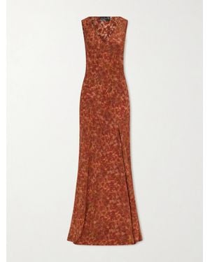 Cortana Irina Silk-Chiffon Maxi Dress - Brown