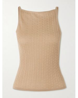 Loro Piana Rimella Cable-Knit Cashmere And Silk-Blend Top - Natural