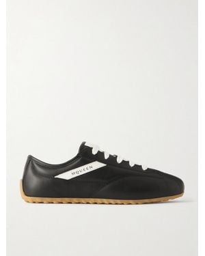 McQueen Leather Trainers - Black