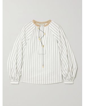Zeus+Dione Tyche Striped Cotton-Poplin Blouse - White