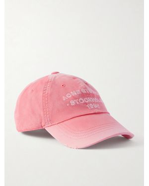 Acne Studios Cuddy Sunkissed Logo-Print Cotton-Twill Cap - Pink