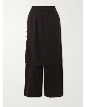 Lisa Yang Payton Layered Cashmere Wide-Leg Pants - Black