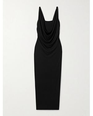 Kallmeyer Odessa Draped Stretch-Jersey Midi Dress - Black
