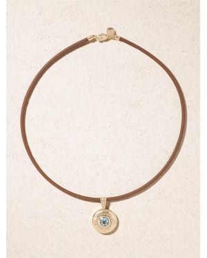 Marlo Laz Southwestern 14-Karat, Diamond And Rubber Necklace - Natural