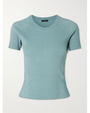 JOSEPH Belarb Ribbed Tencel Lyocell-Blend T-Shirt - Bleu