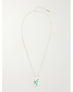 Completedworks Cobblestones-Plated Resin Pendant Necklace - White