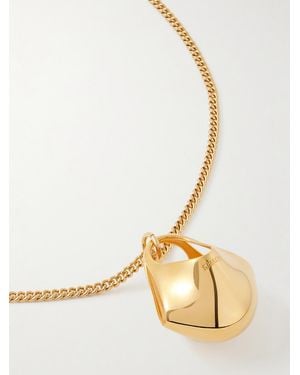 KHAITE Lotus Small-Plated Necklace - Metallic
