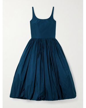 Molly Goddard Lettice Midikleid Aus Taft Mit Raffungen - Blau