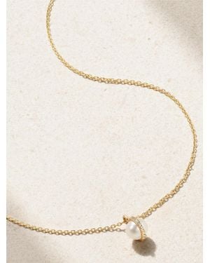 Melissa Joy Manning Kette Aus Recyceltem 14 Karat Mit Perle Und Diamanten - Natur