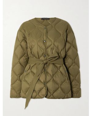 Rag & Bone Rudy Belted Quilted Shell Down Coat - Green