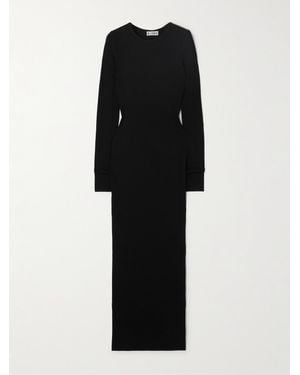 ÉTERNE Ribbed Stretch-Jersey Maxi Dress - Black