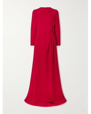 Valentino Garavani Maxikleid Aus Seiden-Cady Mit Raffungen Und Rückenausschnitt - Rot