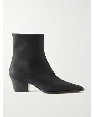 Manolo Blahnik Aliera 50 Nubuck Ankle Boots - Black