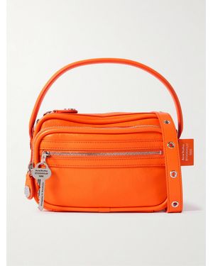 Acne Studios Embellished Textured-Leather Shoulder Bag - Orange