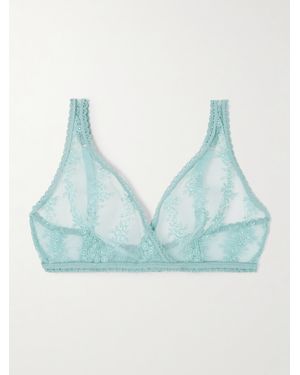 Eres Fleur Du Sel Gourmande Soft-Bh Aus Stretch-Mesh Mit Stickereien - Blau