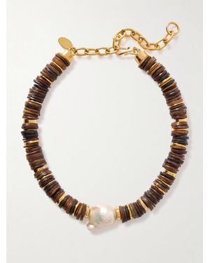 Lizzie Fortunato Bilbao-Plated, Bone And Pearl Necklace - Metallic